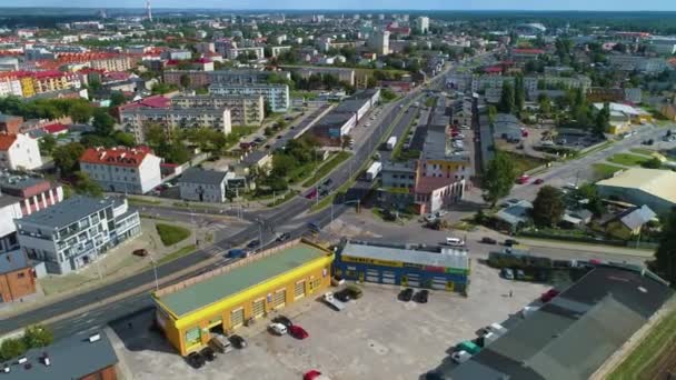 Beautiful Panorama Okrzei Street Wloclawek Aerial View Poland Vysoce Kvalitní — Stock video
