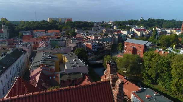 Cathedral Old Town Market Bydgoszcz Katedra Starý Rynek Aerial View — Stock video