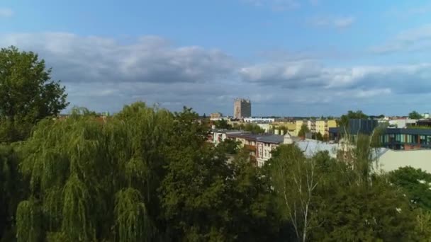 Piękny Krajobraz Pila Krajobraz Osiedle Domy Aerial View Poland Wysokiej — Wideo stockowe