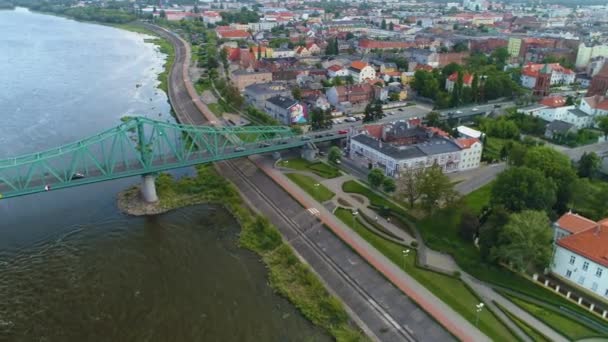 Panorama Bulwary Pilsudskiego Boulevards Wloclawek Vue Aérienne Pologne Images Haute — Video