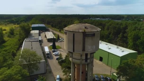 Torre Agua Pila Wieza Cisnien Vista Aérea Polonia Imágenes Alta — Vídeos de Stock