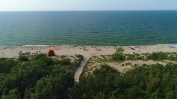 Plaża Bałtyk Uniescie Mielno Plaza Morze Widok Lotu Ptaka Polska — Wideo stockowe