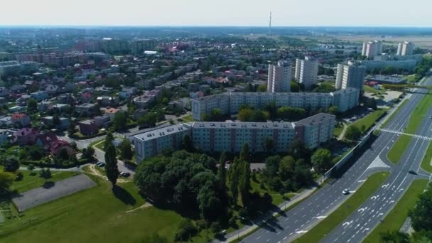Bella Panorama Lubin Widok Vista Aerea Polonia Filmati Alta Qualità — Video Stock