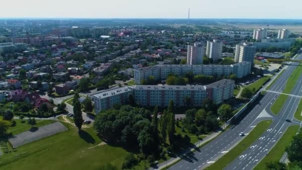 Bella Panorama Lubin Widok Vista Aerea Polonia Filmati Alta Qualità — Video Stock
