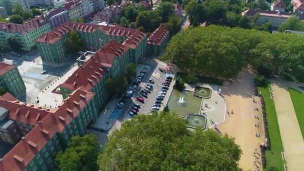Rada Szczecin Urzad Miasta Aerial View Poland Wysokiej Jakości Materiał — Wideo stockowe