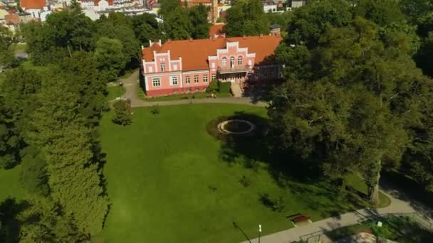 Museum Writings Wejherowo Muzeum Palac Park Downtown Aerial View Polsko — Stock video
