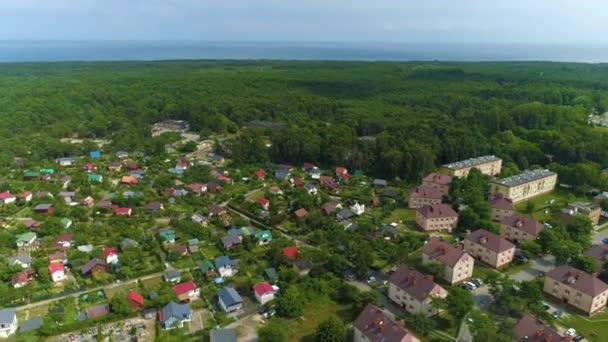 Piękna Panorama Hel Krajobraz Lotu Ptaka Polska Wysokiej Jakości Materiał — Wideo stockowe