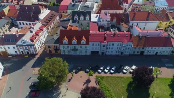 Bérház Szökőkút Slup Plac Zamkowy Konin Aerial View Lengyelország Kiváló — Stock videók
