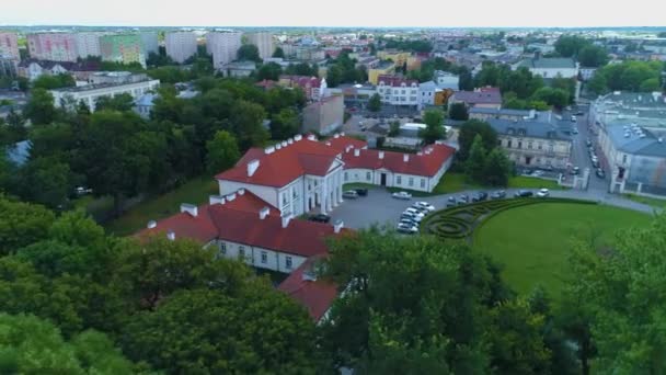 Siedlce Palac Oginskich Aerial View Poland宫高质量的4K镜头 — 图库视频影像