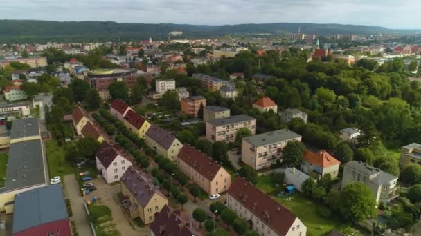 Panoráma Estate Street Bukowa Wejherowo Domy Osiedle Aerial View Lengyelország — Stock videók