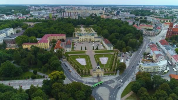 伟大的Palac Branickich Bialystok Brama Wielka Gryf Aerial View波兰城门 高质量的4K镜头 — 图库视频影像