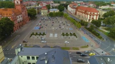 Victory Square Slupsk Plac Zwyciestwa Hava Görüntüsü Polonya. Yüksek kalite 4k görüntü