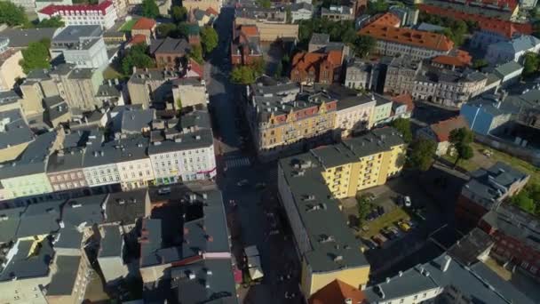 Streets Old Town Gniezno Aerial View Poland High Quality Footage — Stock Video