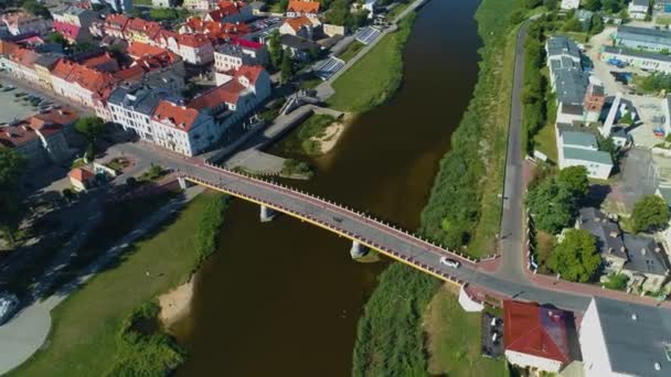 Landschap Torunski Bridge Centaur Konin Most Centrum Aerial View Polen — Stockvideo
