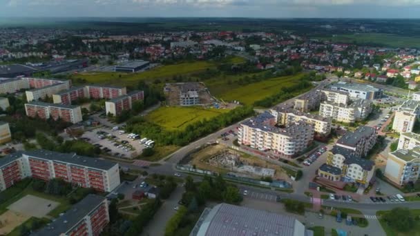 Schöne Landschaft Lomza Krajobraz Luftaufnahme Polen Hochwertiges Filmmaterial — Stockvideo