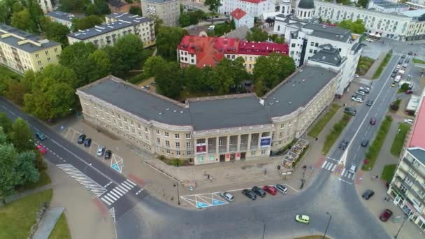 University Bialystok Uniwersytet Filologiczny Aerial View Lengyelország Kiváló Minőségű Felvételek — Stock videók