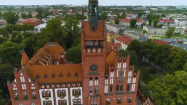Council Slupsk Ratusz Urzad Miasta Plac Zwyciestwa Hava Görüntüsü Polonya. Yüksek kalite 4k görüntü
