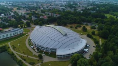 Güzel Hall Arena Pruszkow Hala Widowiskowa Hava Manzarası Polonya. Yüksek kalite 4k görüntü