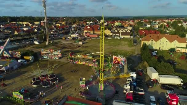 Lunapark Leba Wesole Miastecko Limanı Havacılık Görünümü Polonya Yüksek Kalite — Stok video