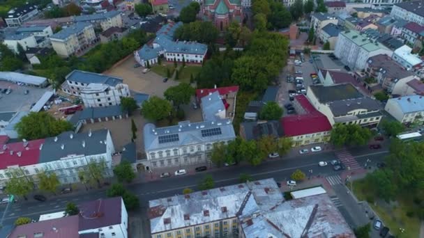 Pilsudskiego Street Siedlce Kamienice Aerial View Poland的公寓 高质量的4K镜头 — 图库视频影像