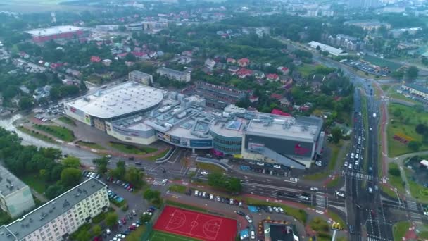 Alışveriş Merkezi Suwalki Plaza Galeria Hava Görüntüleme Polonya Yüksek Kalite — Stok video