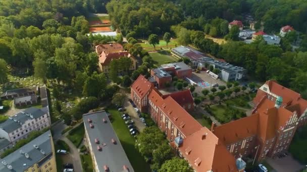 Σχολικό Συγκρότημα Wejherowo Powiatowy Zespol Szkol Aerial View Poland Υψηλής — Αρχείο Βίντεο