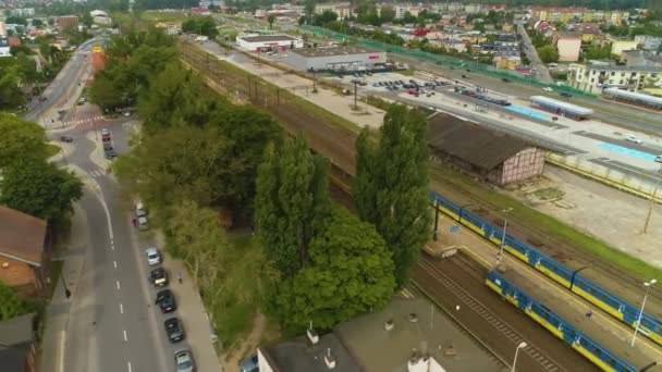 Dworzec Wejherowo Dworzec Kolejowy Pkp Widok Lotu Ptaka Polska Wysokiej — Wideo stockowe