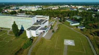 Peyzaj Hastanesi Konin Szpital Krajobraz Hava Görüntüsü Polonya. Yüksek kalite 4k görüntü