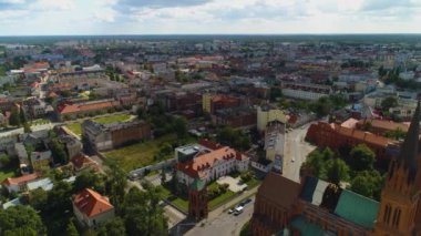 Panorama Bazilikası Wloclawek Bazylika Nmp Hava Görüntüsü Polonya. Yüksek kalite 4k görüntü