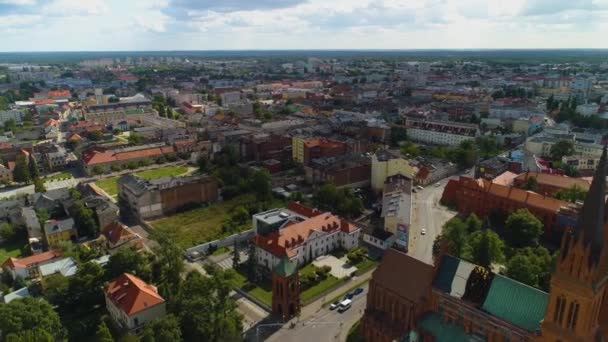 Феликс Влоцлавек Базылика Nmp Aerial View Poland Высококачественные Кадры — стоковое видео