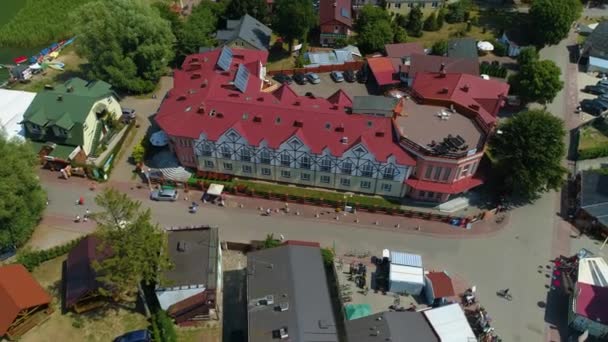 Downtown Souvenir Shops Rowy Sklepiki Centrum Aerial View Poland Imagens — Vídeo de Stock