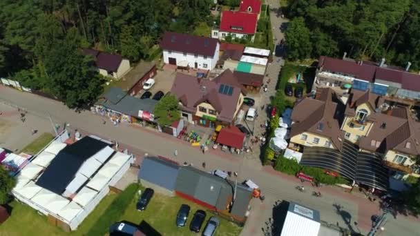 Κεντρική Οδός Είσοδος Παραλία Debki Plaza Wejscie Aerial View Πολωνία — Αρχείο Βίντεο