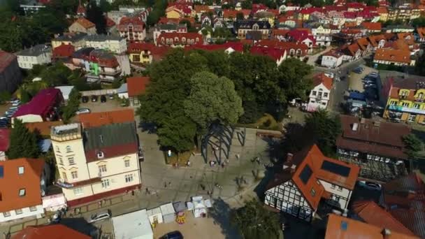 Ustka Rama Swiatyni Tapınağı Hava Görüntüsü Polonya Yüksek Kalite Görüntü — Stok video