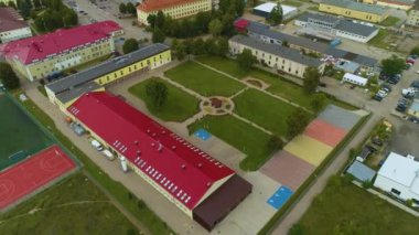 Katyn Pila Plac Ofiar Katynia Hava Görüntüsü Polonya 'nın Kurbanları Meydanı. Yüksek kalite 4k görüntü