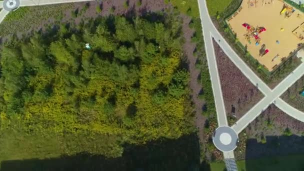美丽的公园Jana Pawla Lomza Centrum Aerial View Poland 高质量的4K镜头 — 图库视频影像