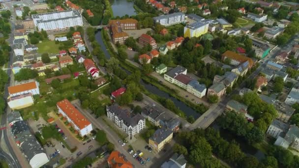 美しい風景スルピア川スルプスク空中ビューポーランド 高品質4K映像 — ストック動画