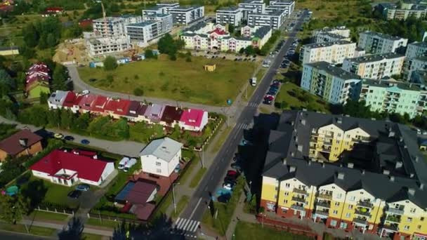 Prachtige Landschapshuizen Konin Krajobraz Luchtfoto View Poland Hoge Kwaliteit Beeldmateriaal — Stockvideo