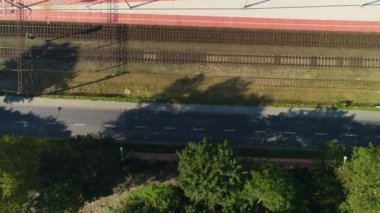 Tren İstasyonu Torun Parlak Dworzec Kolejowy Hava Görüntülü Polonya. Yüksek kalite 4k görüntü