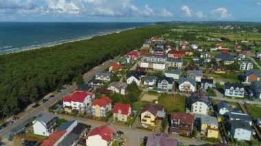 Güzel manzara Karwia Piekny Krajobraz Hava Manzarası Polonya. Yüksek kalite 4k görüntü