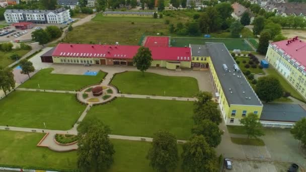 Square Victims Katyn Pila Plac Ofiar Katynia Aerial View Poland — Stock Video