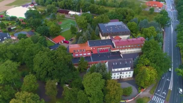 Nursing Home Elk Dom Opieki Teczowy Aerial View Poland High — Stock Video