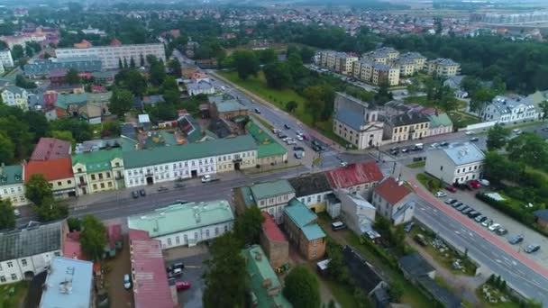 Street Wigierska Kosciuszki Suwalki Vista Aerea Polonia Filmati Alta Qualità — Video Stock