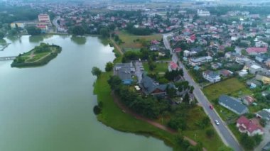 Arcadia Lagoon Suwalki Zalew Arkadya Hava Görüntüsü Polonya. Yüksek kalite 4k görüntü