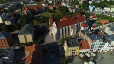 Fransisken Manastırı Gniezno Klasztor Hava Görüntüsü Polonya. Yüksek kalite 4k görüntü