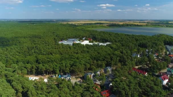 Krásný Krajinný Les Niechorze Piekny Krajobraz Aerial View Polsko Vysoce — Stock video