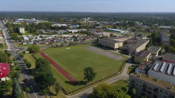 Sportovní Hřiště Konskie Boisko Aerial View Polsko Vysoce Kvalitní Záběry — Stock video