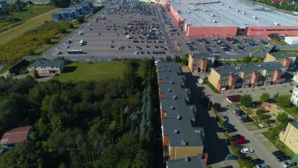 ショッピングセンターモールセントラムハンドルポートルミア航空ビューポーランド 高品質4K映像 — ストック動画