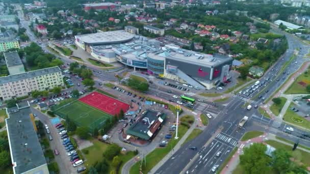 Nákupní Centrum Mall Suwalki Plaza Galeria Aerial View Polsko Vysoce — Stock video