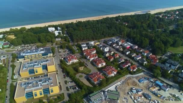 Apartments Baltic Sea Gdansk Apartamenty Morze Aerial View Lengyelország Kiváló — Stock videók