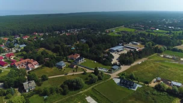 Vackra Landskap Jantar Piekny Krajobraz Antenn View Poland Högkvalitativ Film — Stockvideo
